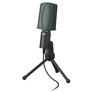 Микрофон проводной Ritmix RDM-126, разъем: mini jack 3.5 mm, черный/зеленый, 1 шт
