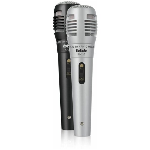 Микрофонный комплект BBK CM215, разъем: mini jack 3.5 mm, черный/серебристый, 2 шт