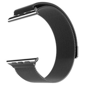 Миланский сетчатый браслет для часов Apple Watch (Milanese Loop) 42 мм (Черный)