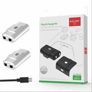 Набор 2 аккумулятора + кабель USB Micro USB для Xbox One/Series Aolion (AL-XB2020) Цвет: белый