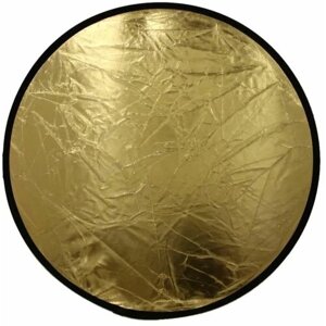 Отражатель (лайт-диск) для фото круглый 107 см белый/золотой 2107-2
