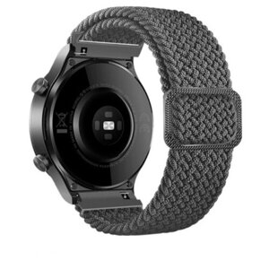 Плетеный нейлоновый ремешок для часов Samsung Galaxy Watch 3 45 мм/huawei watch GT2 46 мм/Gear S3, Amazfit GTR 47 мм Эластичный тканевый. Серый. 22 мм