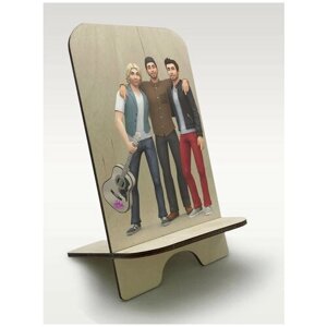 Подставка, держатель для телефона из дерева c рисунком, принтом УФ игры The Sims 4 (Симс 4, Симулятор жизни, пламбоб, PS, Xbox, PC) - 138