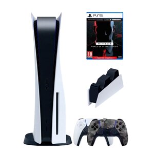 PS5 (ПС5) Игровая приставка Sony PlayStation 5 ( 3-я ревизия) + 2-й геймпад (камуфляж) + зарядное + Hitman