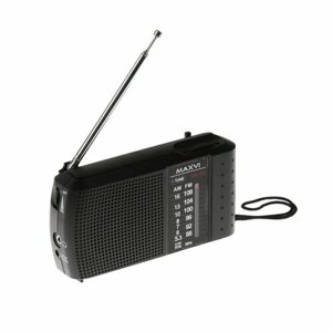 Радиоприемник Maxvi PR-03, 220 В, 2хАА, AUX, чёрный (комплект из 2 шт)
