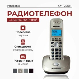 Радиотелефон домашний Panasonic KX-TG2511RUN, платиновый