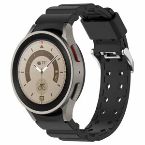 Ребристый силиконовый ремешок для Samsung Galaxy Watch 4/5/6, черный