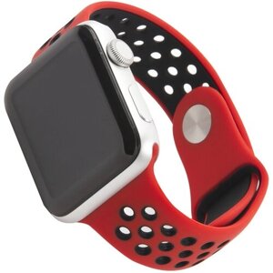 Ремешок для Apple watch 38-40 mm/Ремешок для смарт часов/Ремешок smart watch/Силиконовый ремешок для часов/Ремешок для Apple, красный Дизайн 1