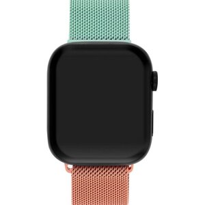 Ремешок для Apple Watch Series 7 45 мм Mutural металлический Оранжево-зелёный