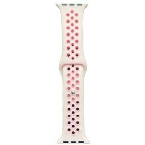 Ремешок для смарт-часов Apple Watch Series 1 2 3 4 SE 5 6 7 8 ultra Nike силиконовый найк перфорация браслет 42/44/45/49 мм, розовый