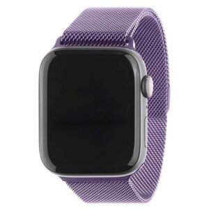 Ремешок миланская петля для Apple Watch 42-44-45-49 mm, Series 4, 5, 6, 7, SE / Металлический браслет для смарт часов Эпл Вотч 42-49 мм, сиреневый