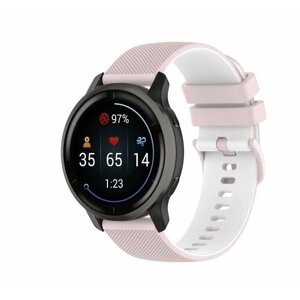 Ремешок силиконовый для смарт-часов 20мм Amazfit (Pace, Statos, GTR), Garmin (Vivoactive 4), Honor GS PRO Watch Magic черный; розовый
