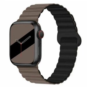 Ремешок силиконовый магнитный с петлей для Apple Watch 42/44/45/49 (коричневый)