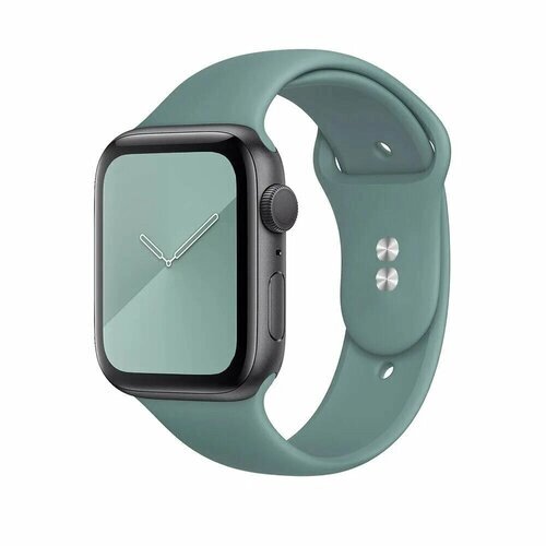 Ремешок силиконовый Sport Band для Apple Watch 42/44/45 mm. Зеленый Кактус