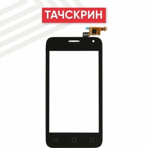 Сенсорное стекло (тачскрин) для мобильного телефона (смартфона) Alcatel OneTouch Pixi First (4024D), 4", черное