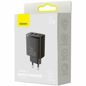 Сетевое зар. устр. Baseus Super Si Quick Charger 2USB/1C 30W EU (CCXJ-E01) черное