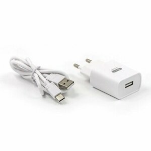 Сетевое зарядное устройство BYZ TU8, USB, 2.1 А, кабель Type-C, 1 м, белое (комплект из 3 шт)