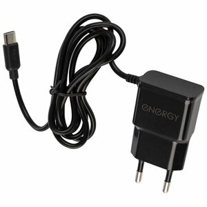 Сетевое зарядное устройство Energy ET-13 с кабелем micro-USB, 1А, цвет - чёрный
