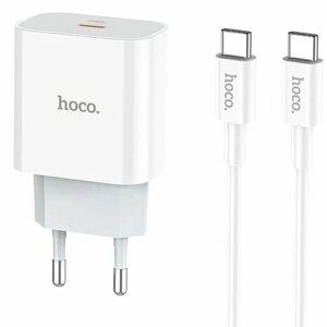 Сетевое зарядное устройство Hoco C76A Pro 30W с кабелем Type-C to Type-C, белый