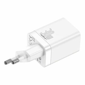 Сетевой блок питания Baseus Super Si Pro Quick Charger C+U 30W EU White