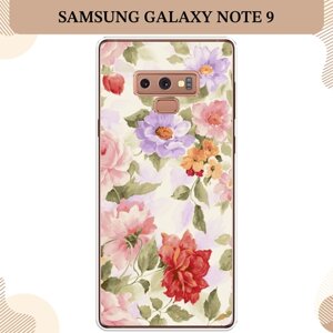 Силиконовый чехол "Акварельные пионы" на Samsung Galaxy Note 9 / Самсунг Галакси Ноте 9