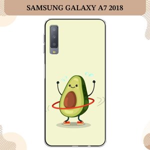 Силиконовый чехол "Авокадо с обручем" на Samsung Galaxy A7 2018 / Самсунг Галакси A7 2018