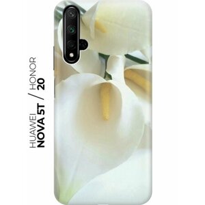 Силиконовый чехол Белые каллы на Honor 20 / Huawei Nova 5T / Хонор 20 / Хуавей Нова 5Т