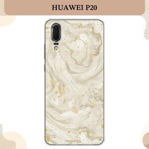 Силиконовый чехол "Бежевый мрамор" на Huawei P20 / Хуавей P20