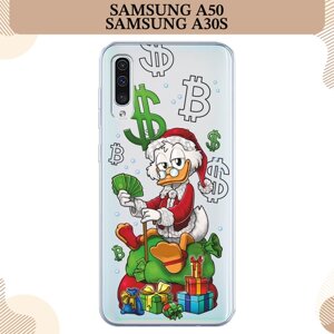 Силиконовый чехол "Богатый санта Скрудж Макдак" на Samsung Galaxy A50/A30s / Самсунг Галакси A50/A30s, прозрачный