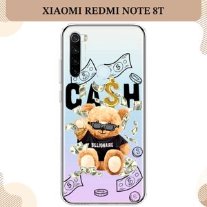Силиконовый чехол "Cash медвежонка" на Xiaomi Redmi Note 8T / Сяоми Редми Нот 8T, прозрачный