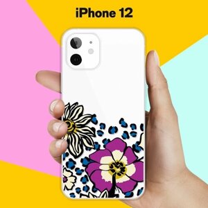 Силиконовый чехол Цветы с узором на Apple iPhone 12