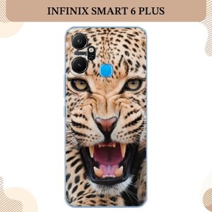 Силиконовый чехол "Леопард 3d" на Infinix Smart 6 Plus / Инфиникс Смарт 6 Плюс