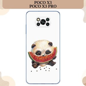 Силиконовый чехол "Малыш панды с арбузом" на Xiaomi Poco X3 NFC/X3 Pro / Поко X3 NFC/X3 Pro