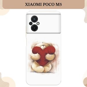 Силиконовый чехол "Мишка с сердцем 1" на Xiaomi Poco M5 / Сяоми Поко M5
