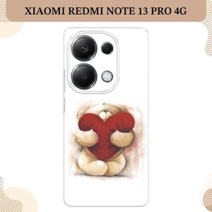 Силиконовый чехол "Мишка с сердцем 1" на Xiaomi Redmi Note 13 Pro 4G/Poco M6 Pro 4G / Сяоми Редми Нот 13 Про 4G/Поко М6 Про 4G