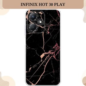 Силиконовый чехол "Мрамор розовое золото" на Infinix Hot 30 Play / Инфиникс Хот 30 Плей
