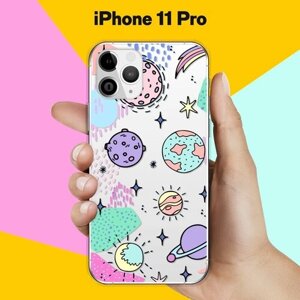 Силиконовый чехол на Apple iPhone 11 Pro Узор из планет / для Эпл Айфон 11 Про