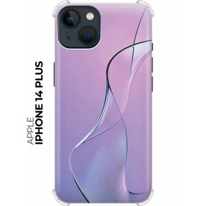 Силиконовый чехол на Apple iPhone 14 Plus / Эпл Айфон 14 Плюс с рисунком "Сиреневый изгиб"