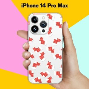 Силиконовый чехол на Apple iPhone 14 Pro Max Узор Новый Год / для Эпл Айфон 14 Про Макс