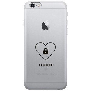 Силиконовый чехол на Apple iPhone 6s / 6 / Эпл Айфон 6 / 6с с рисунком "Locked"