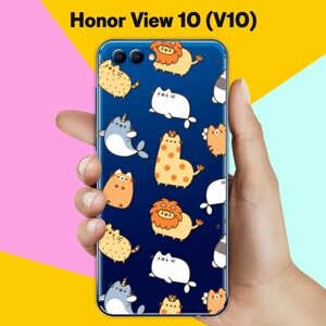 Силиконовый чехол на Honor View 10 (V10) Коты-единороги / для Хонор Вьюв 10 В10