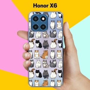 Силиконовый чехол на Honor X6 Коты / для Хонор Икс 6