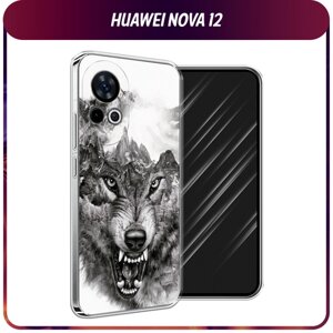 Силиконовый чехол на Huawei Nova 12 / Хуавей Нова 12 "Волк в горах"