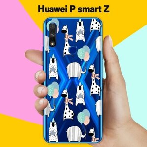 Силиконовый чехол на Huawei P Smart Z Слон и жираф / для Хуавей Пи Смарт Зет