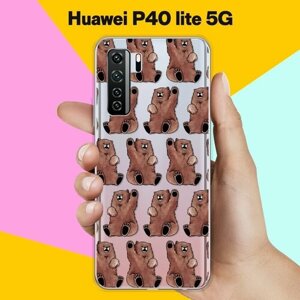 Силиконовый чехол на Huawei P40 lite 5G Медведи / для Хуавей П40 Лайт 5 Джи