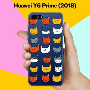 Силиконовый чехол на Huawei Y6 Prime 2018 Коты / для Хуавей У6 Прайм 2018