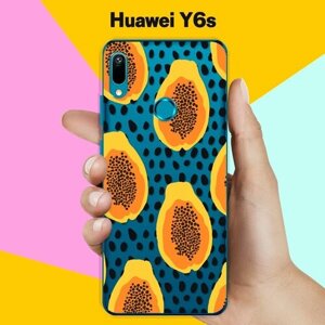 Силиконовый чехол на Huawei Y6s Оранжевый узор / для Хуавей У6с