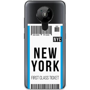 Силиконовый чехол на Nokia 5.3 / Нокиа 5.3 "Билет в Нью-Йорк", прозрачный