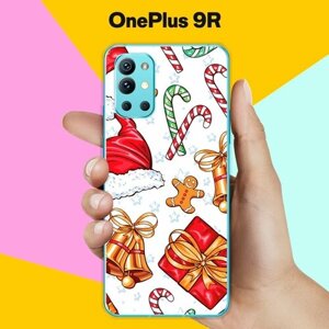 Силиконовый чехол на OnePlus 9R Узор новогодний / для ВанПлас 9 Р