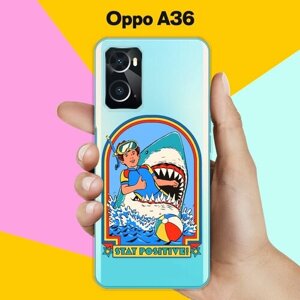Силиконовый чехол на Oppo A36 Акула / для Оппо А36
